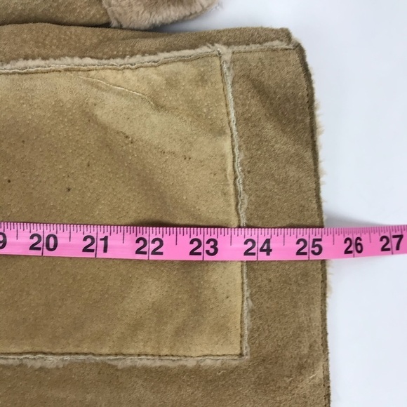 Vintage Trendy Winlit Tan Suede Faux Fur Lined Jacket Size Medium - Picture 16 of 16